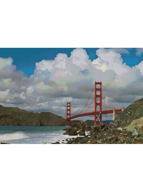 Bluebird Day at Marshall Beach Cross Stitch Pattern - John Mejia