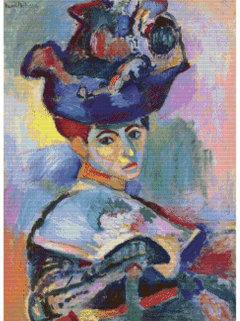 Woman with a Hat Cross Stitch Pattern - Henri Matisse