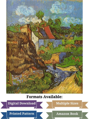 Houses at Auvers Cross Stitch Pattern - Vincent van Gogh