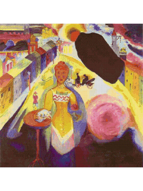 Lady in Moscow Cross Stitch Pattern - Wassily Kandinsky