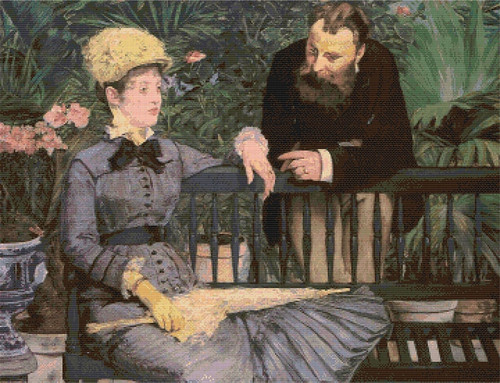 In the Conservatory Cross Stitch Chart - Edouard Manet