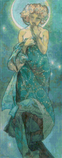 Moonlight Cross Stitch Pattern – Alphonse Mucha Moonlight Cross Stitch Pattern – Alphonse Mucha
