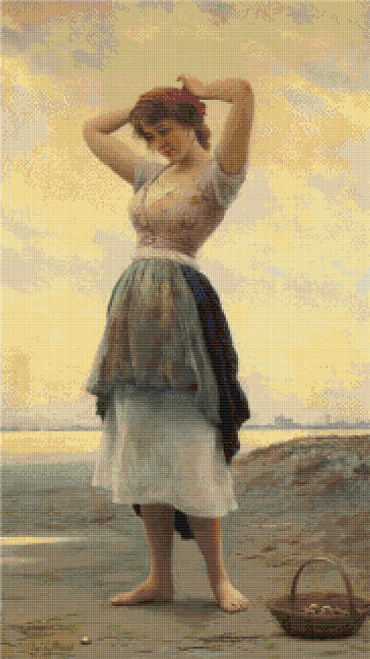 On the Beach Cross Stitch Pattern - Eugene de Blaas