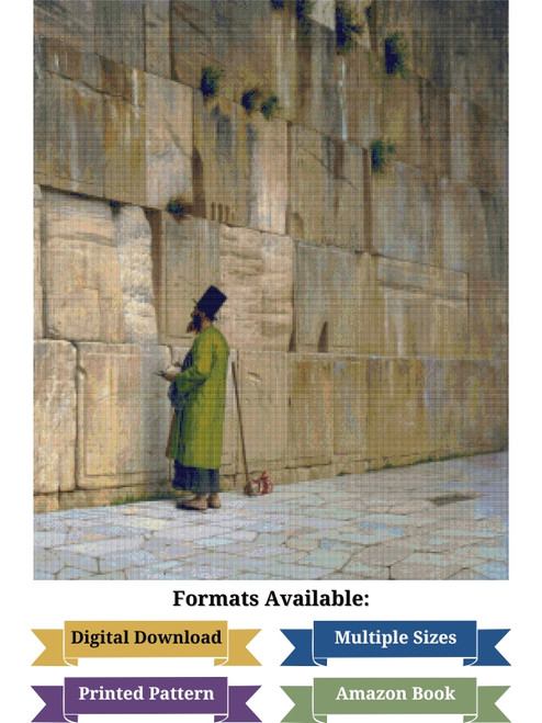 The Wailing Wall Cross Stitch Pattern - Jean Leon Gerome