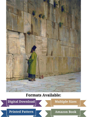 The Wailing Wall Cross Stitch Pattern - Jean Leon Gerome