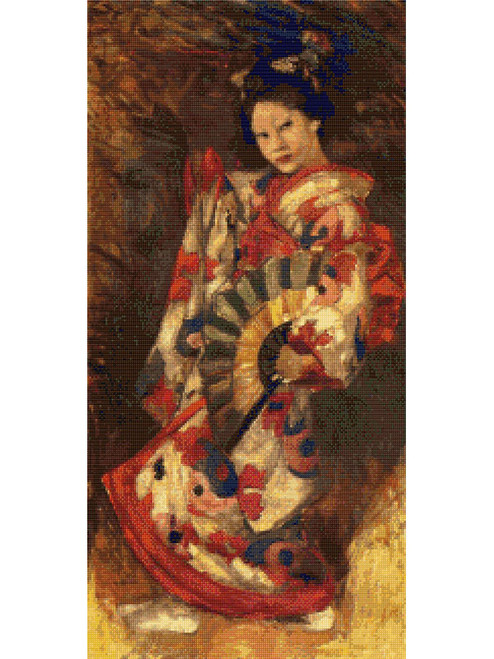 Dancing Geisha Cross Stitch Pattern - Edward Atkinson Hornel