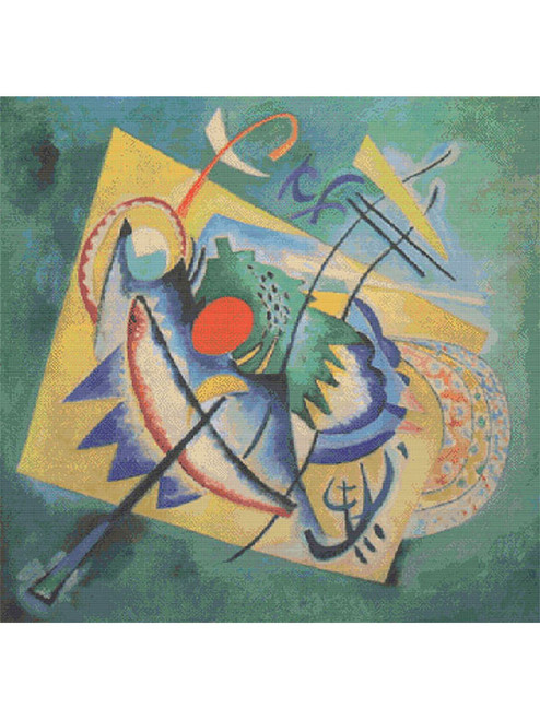 Red Oval Cross Stitch Pattern - Wassily Kandinsky