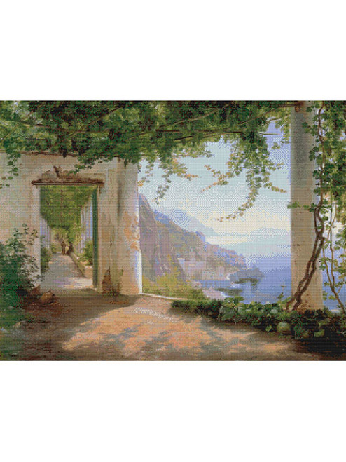View to the Amalfi Coast Cross Stitch Pattern - Carl Frederic Aagaard View to the Amalfi Coast Cross Stitch Pattern - Carl Frederic Aagaard