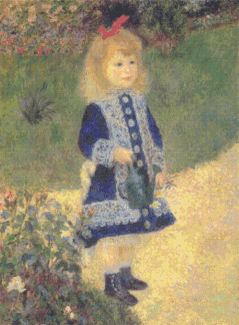 A Girl with a Watering Can Cross Stitch Chart - Pierre-Auguste Renoir