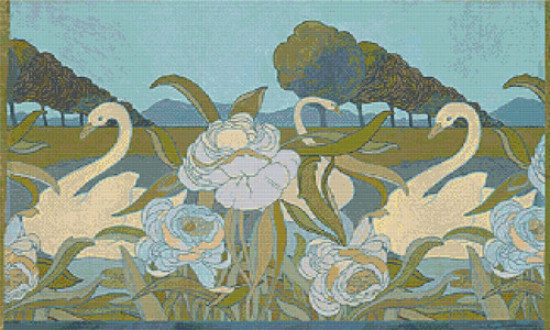 The Swans Cross Stitch Pattern - George de Feure