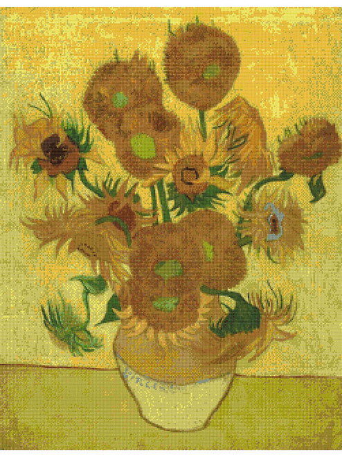 Still Life with Sunflowers Cross Stitch Pattern - Vincent van Gogh