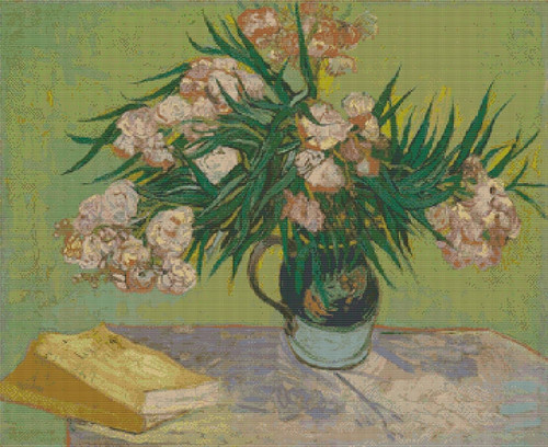 Oleanders Cross Stitch Pattern - Vincent van Gogh
