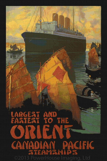 Orient - Canadian Pacific Steamships - Cross Stitch Pattern