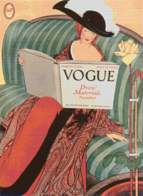 Vogue Magazine Cover - March 15, 1912 Cross Stitch Pattern – George Wolfe Plank Floss List