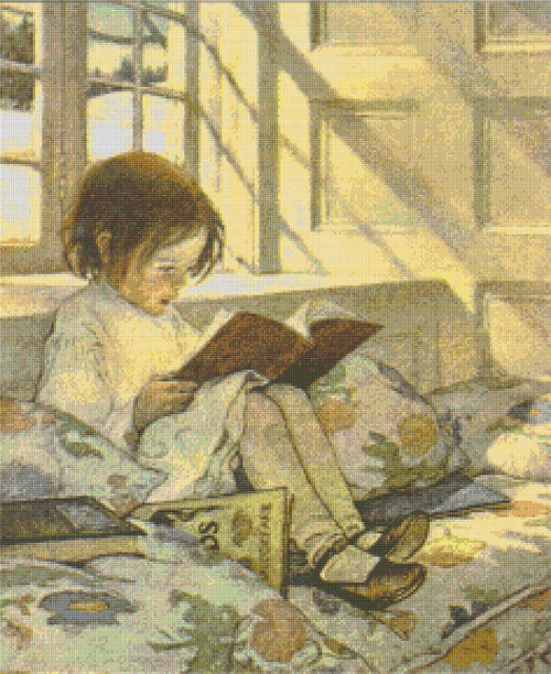 Girl Reading Cross Stitch Pattern - Jessie Willcox Smith