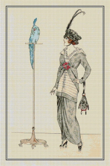 Robe de Taffetas á Fleurs et Ottoman de Soie - Cross Stitch Chart