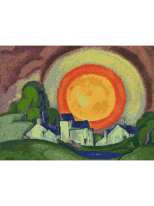 May Moon Cross Stitch Pattern - Oscar Bluemner