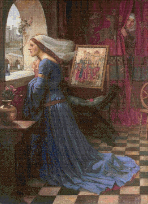 Fair Rosamund Cross Stitch Pattern - John William Waterhouse