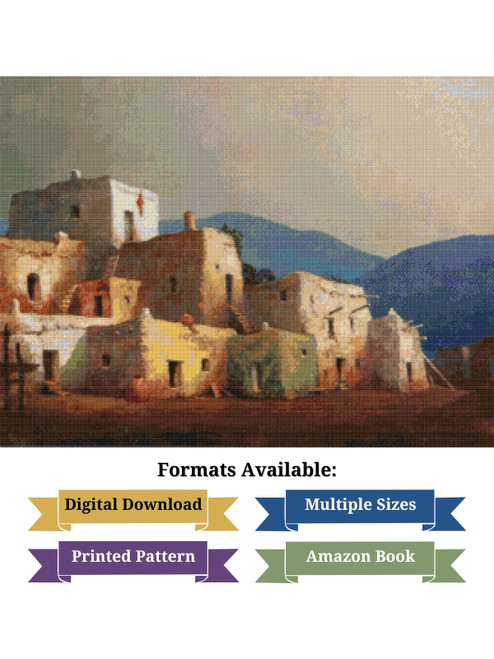 Taos Pueblo Cross Stitch Pattern - Will Sparks