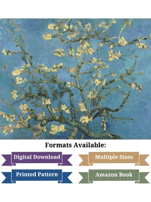 Branches with Almond Blossom Cross Stitch Pattern - Vincent van Gogh