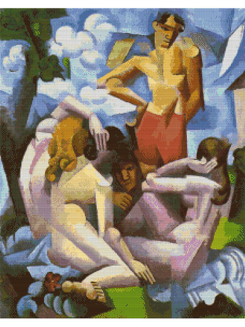 Bathers Cross Stitch Pattern - Roger de la Fresnaye