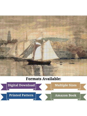 Gloucester Schooners and Sloop Cross Stitch Pattern - Winslow Homer