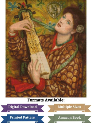 A Christmas Carol Cross Stitch Pattern - Dante Gabriel Rossetti