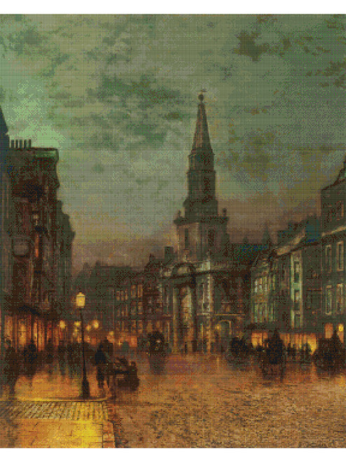 Beckman Street, London Cross Stitch Pattern - John Atkinson Grimshaw