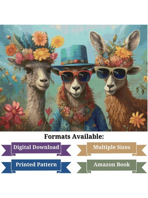 Llamas Gone Wild! Cross Stitch Pattern