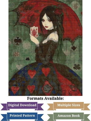 Gothic Ace of Diamonds Cross Stitch Pattern