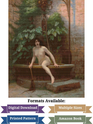 Truth Coming Out of Her Well to Shame Mankind Cross Stitch Pattern – Jean-Léon Gérôme