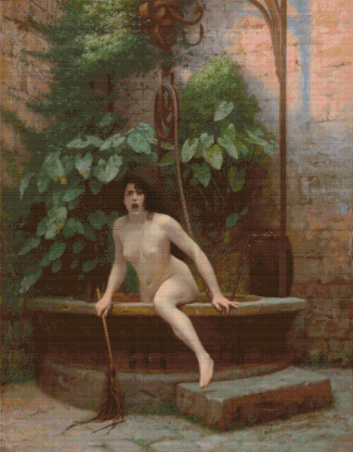 Truth Coming Out of Her Well to Shame Mankind Cross Stitch Pattern – Jean-Léon Gérôme
