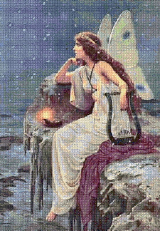 Fairy Tiffs Cross Stitch Pattern - Arthur Rackham - Fantasy - Illustration