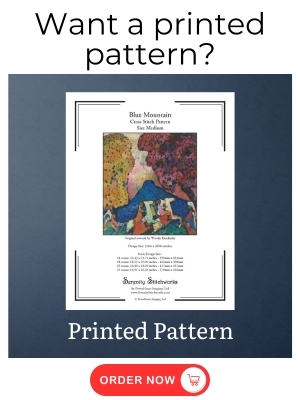 Blue Mountain Cross Stitch Pattern - Printed Pattern