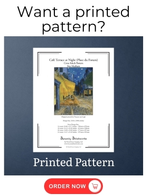 Cafe Terrace on the Place du Forum Cross Stitch Pattern - Printed Pattern