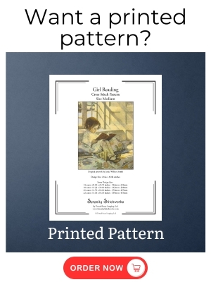 Girl Reading Cross Stitch Pattern - Jessie Willcox Smith