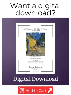 Cafe Terrace on the Place du Forum Cross Stitch Pattern - Digital Download