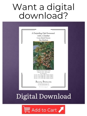 A Darjeeling Oak Festooned with a Climber Cross Stitch Pattern - Marianne North