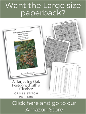 A Darjeeling Oak Festooned with a Climber Cross Stitch Pattern &ndash; Marianne North