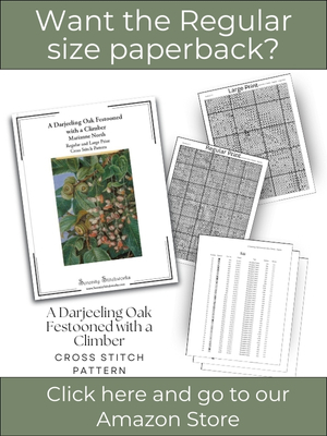 A Darjeeling Oak Festooned with a Climber Cross Stitch Pattern &ndash; Marianne North