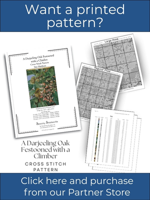 A Darjeeling Oak Festooned with a Climber Cross Stitch Pattern &ndash; Marianne North