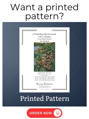 A Darjeeling Oak Festooned with a Climber Cross Stitch Pattern - Marianne North