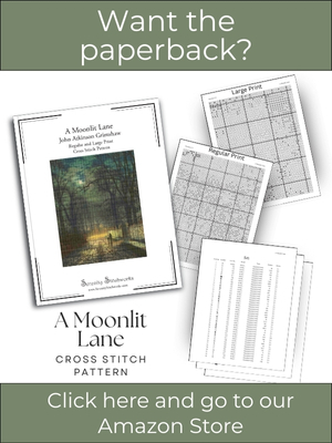 A Moonlit Lane Cross Stitch Pattern - John Atkinson Grimshaw