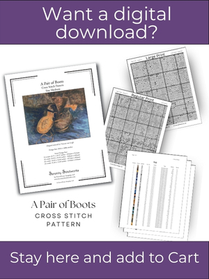 A Pair of Boots Cross Stitch Pattern - Vincent van Gogh