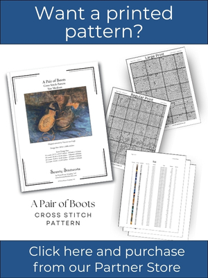 A Pair of Boots Cross Stitch Pattern - Vincent van Gogh