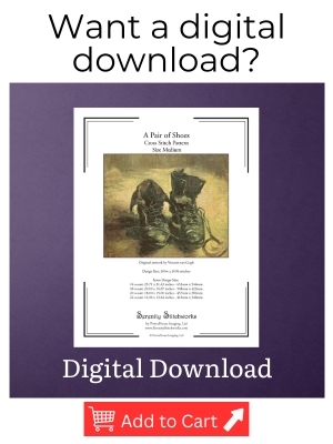 A Pair of Shoes Cross Stitch Pattern - Vincent van Gogh - Digital Download