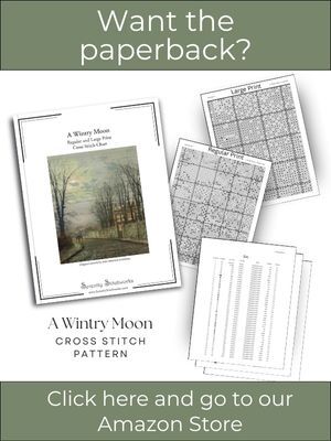 A Wintry Moon Cross Stitch Pattern - John Atkinson Grimshaw