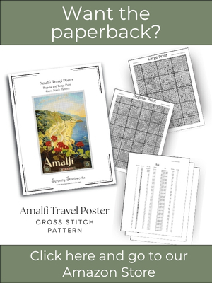 Amalfi Travel Poster Cross Stitch Pattern
