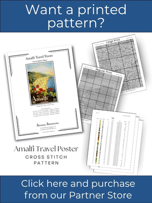Amalfi Travel Poster Cross Stitch Pattern