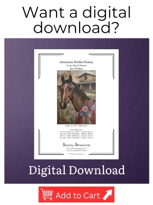 Americana Bridled Beauty Cross Stitch Pattern - Digital Download